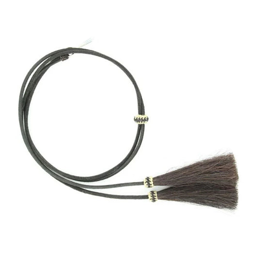 Genuine Leather Stampede String with Horsehair Tassel