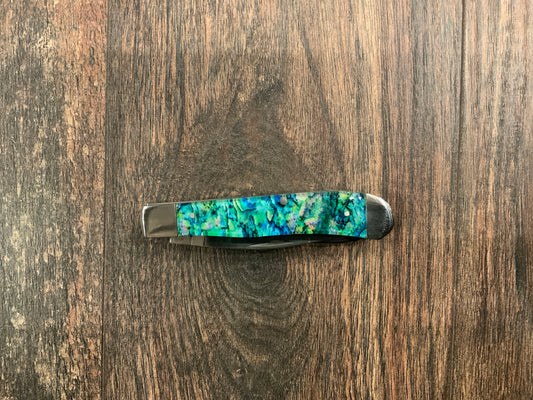 Twisted x blue/green knife
