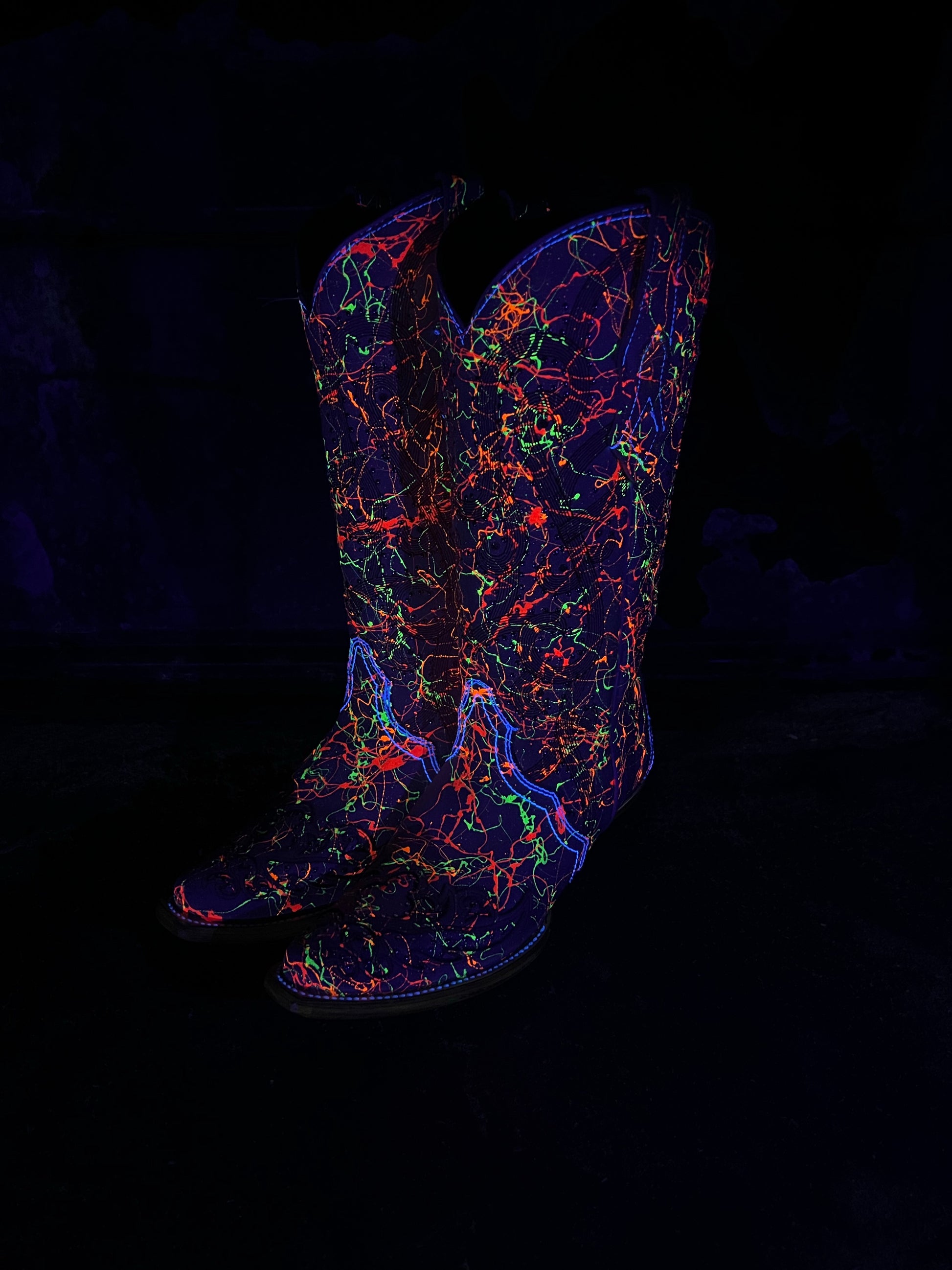 The Blazing Neon Black Light Boots Corral - Main Image