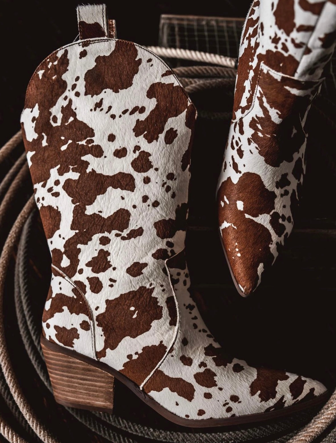 Live A Little Brown Cowhide Boots