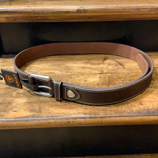 Ariat plan leather belt sliver logo