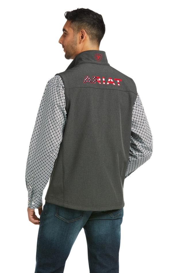 Ariat Men's Logo 2.0 Charcoal Americana Softshell Vest