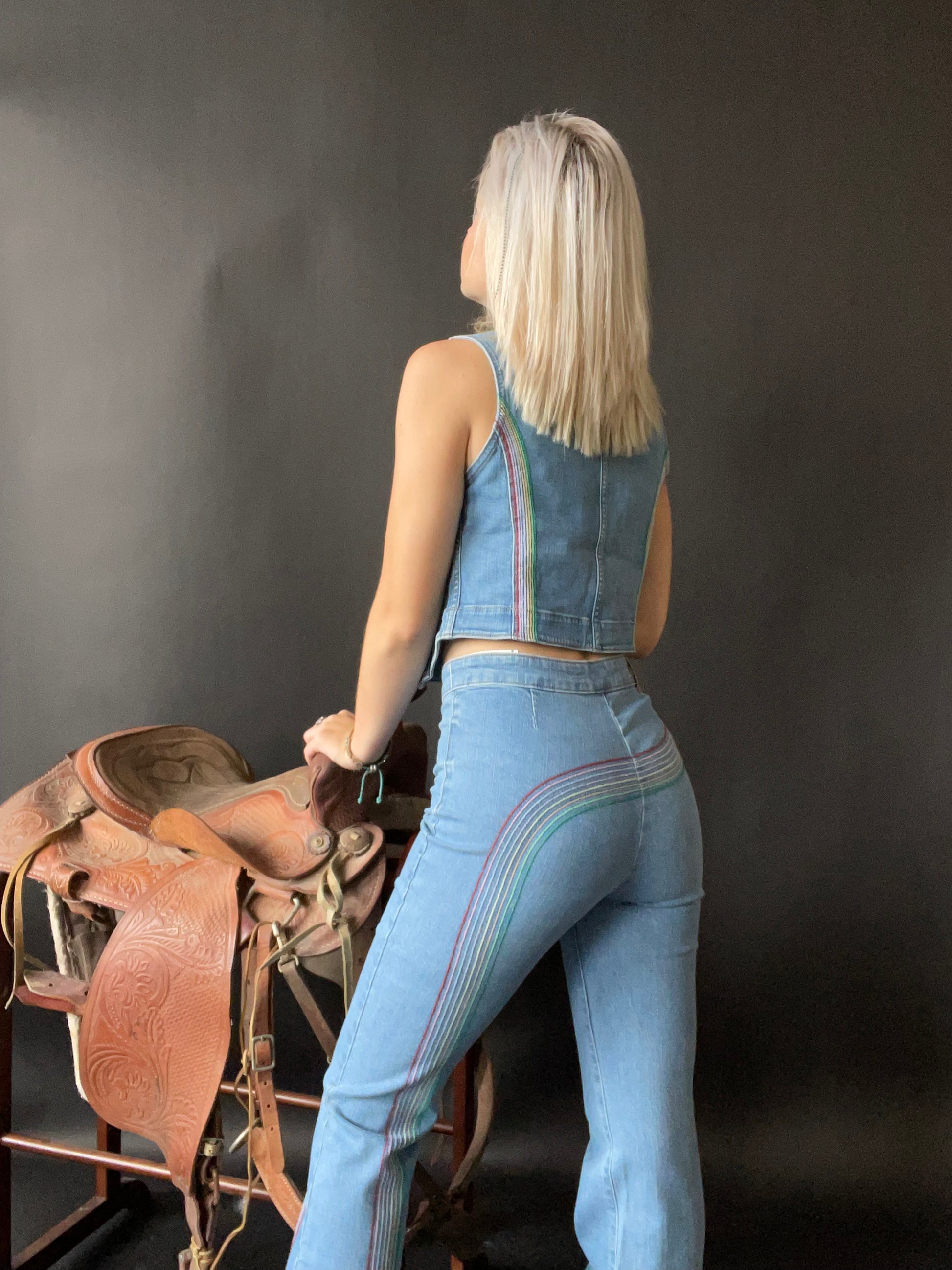 Lee Vintage Charlie s Angels Rainbow Jeans