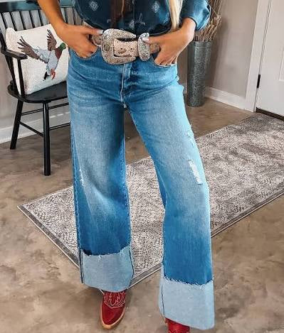 Distressed Turnt Plus Size