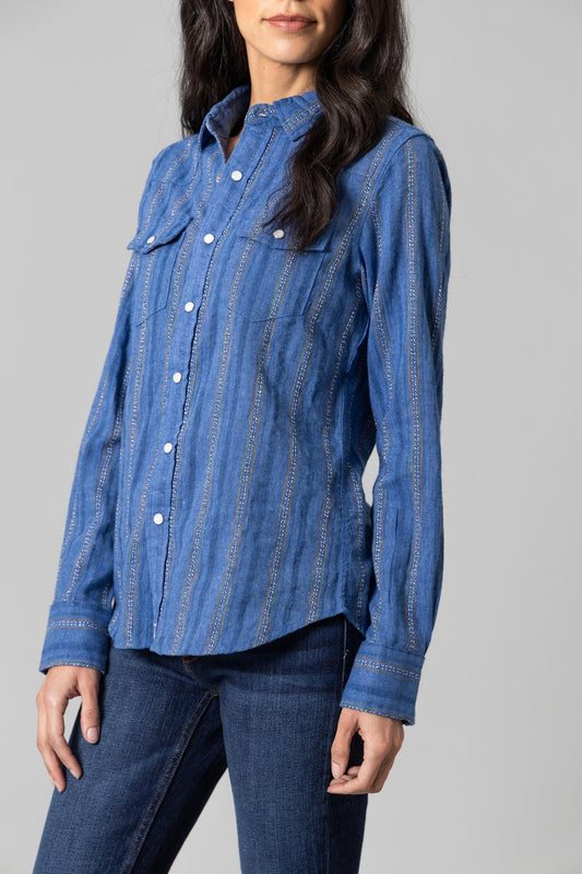Final Sale ✨Kimes Ingram Stripe Women's Top Indigo