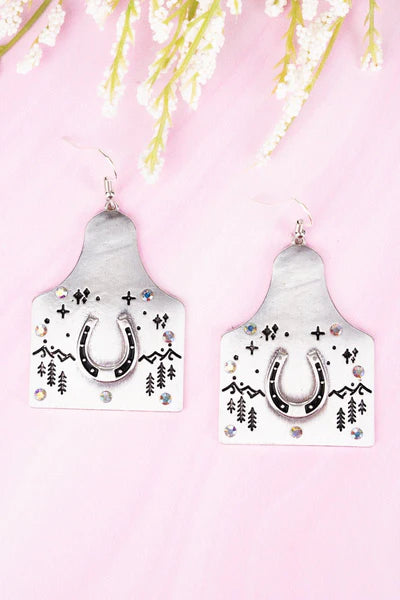 Horseshoe Cowtag Earrings