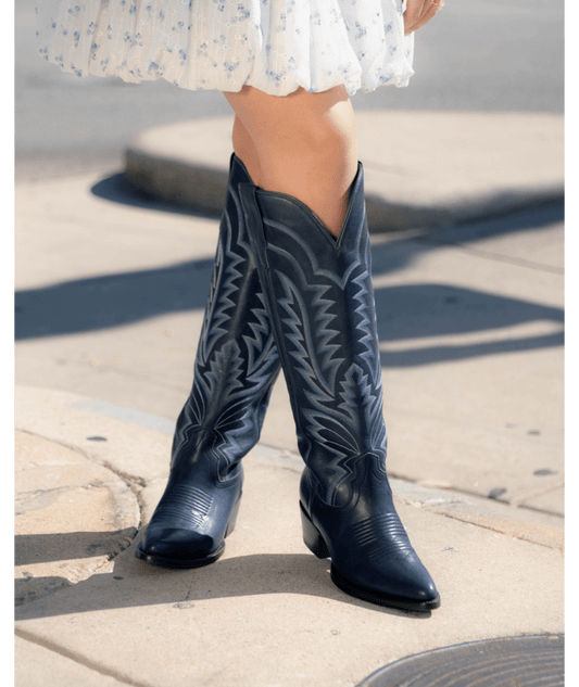 Tecovas Abby Navy Cowhide Boots