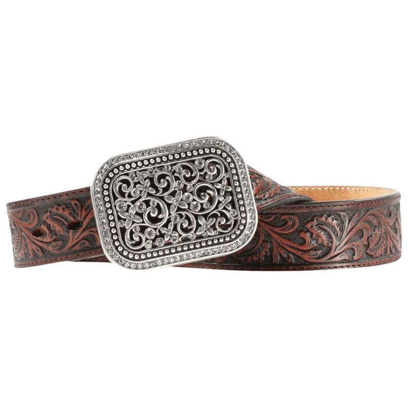 Ariat Women's Rhinestone Fillagree Brown Belt