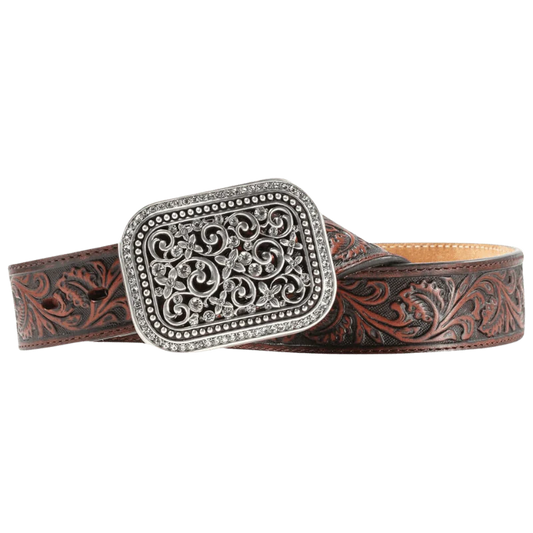 Ariat Women's Rhinestone Fillagree Brown Belt