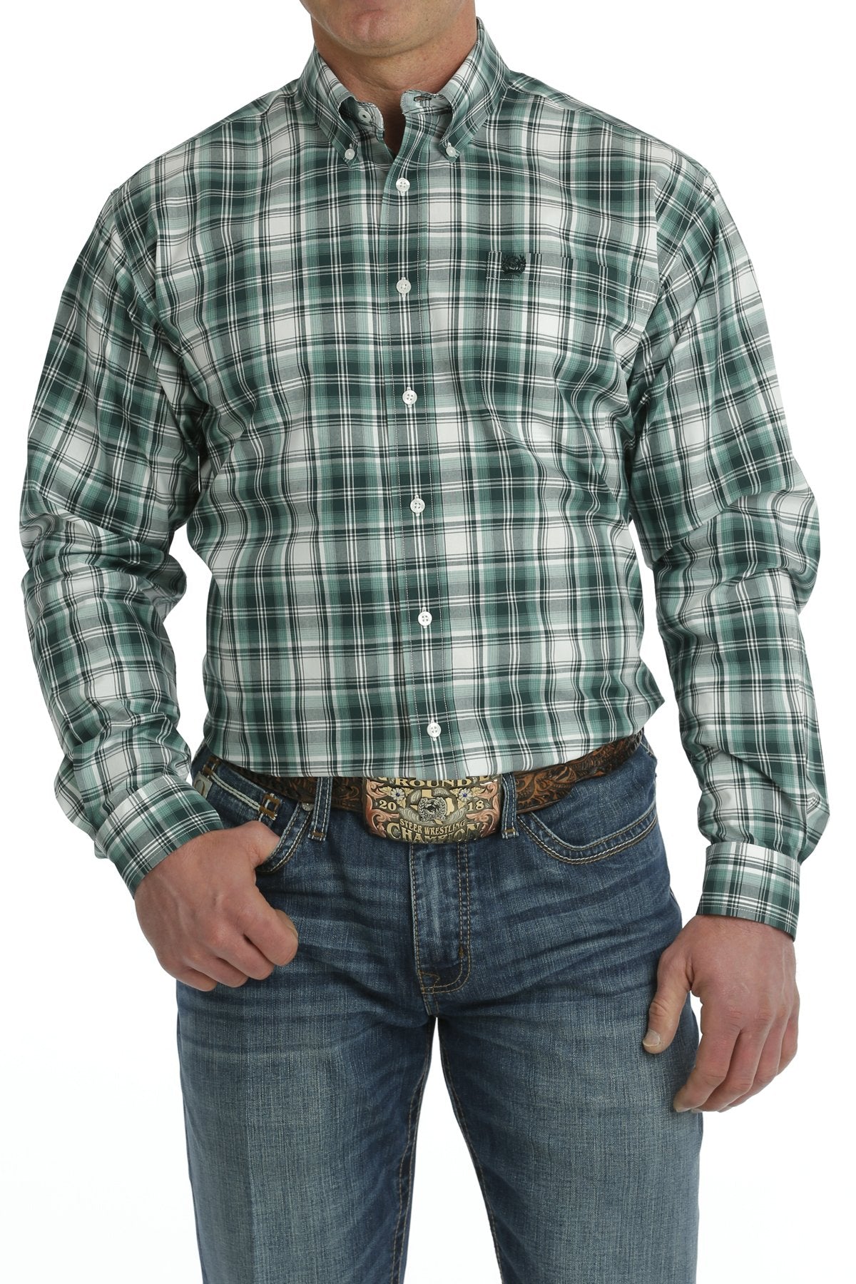 Cinch Jaded Plaid Men's Button Up Shirt