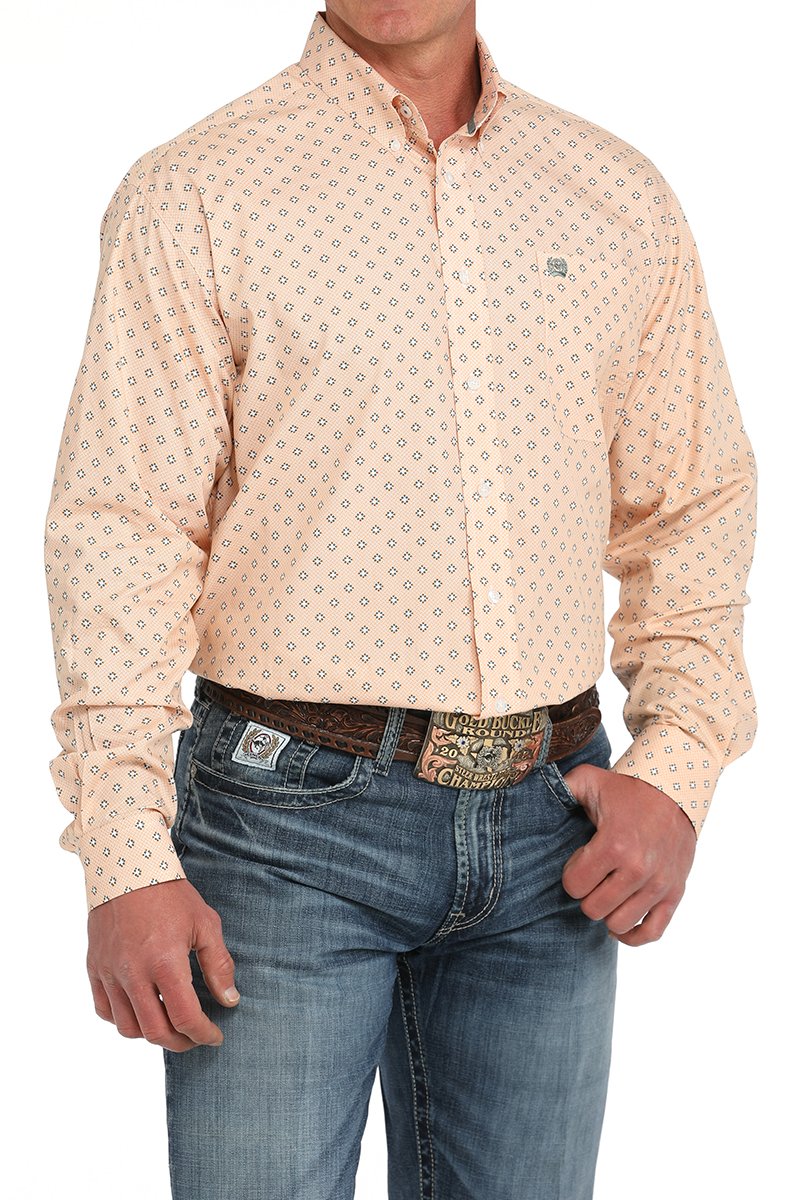 Cinch Orange Cream Button Up Men's Shirt
