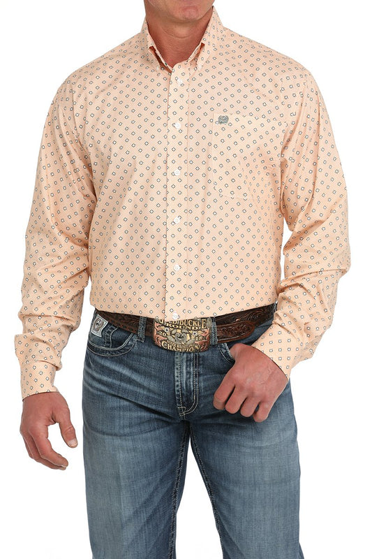 Cinch Orange Cream Button Up Men's Shirt