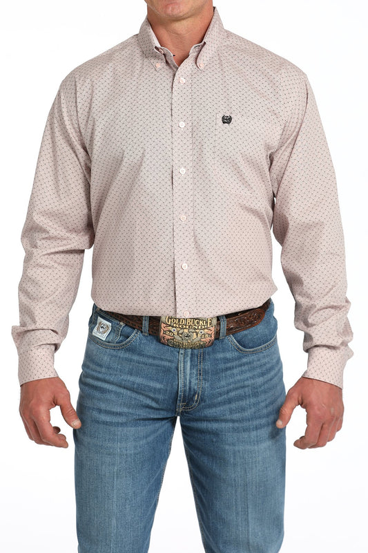 Cinch Pink Weave Button Up Men's Shirt