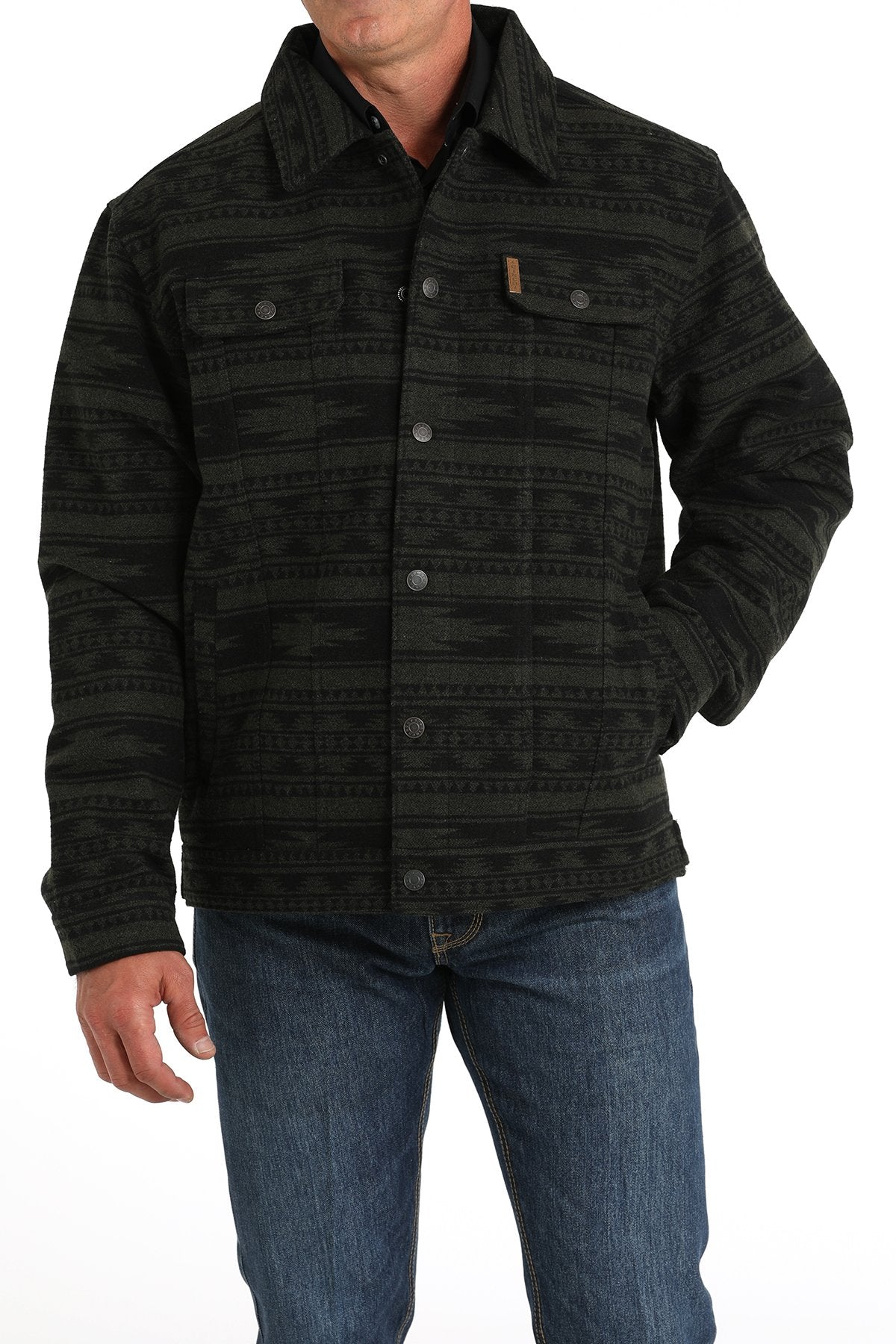 Cinch Forest/ Black Wooly Trucker Men's Jacket