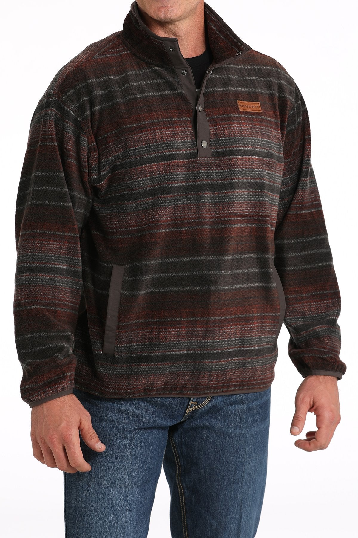 Cinch Cozy Brown/Red Men's Pullover