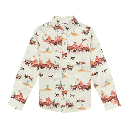 Wrangler Run Wild Girls Snap Up Shirt