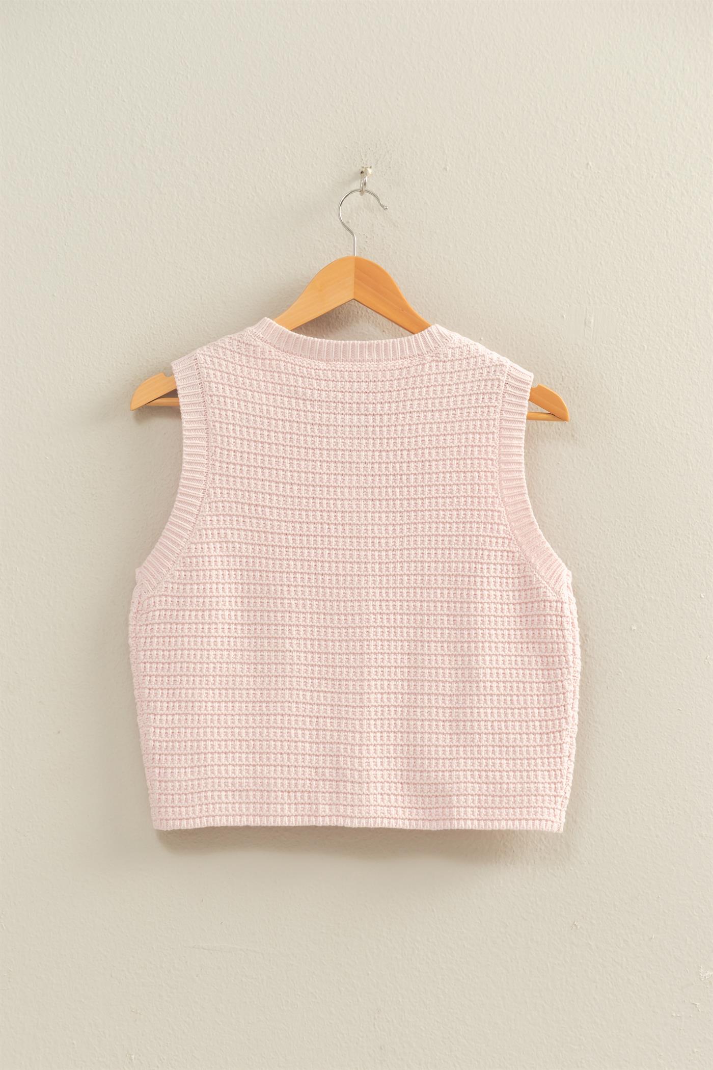 Pink Heart Knit Vest