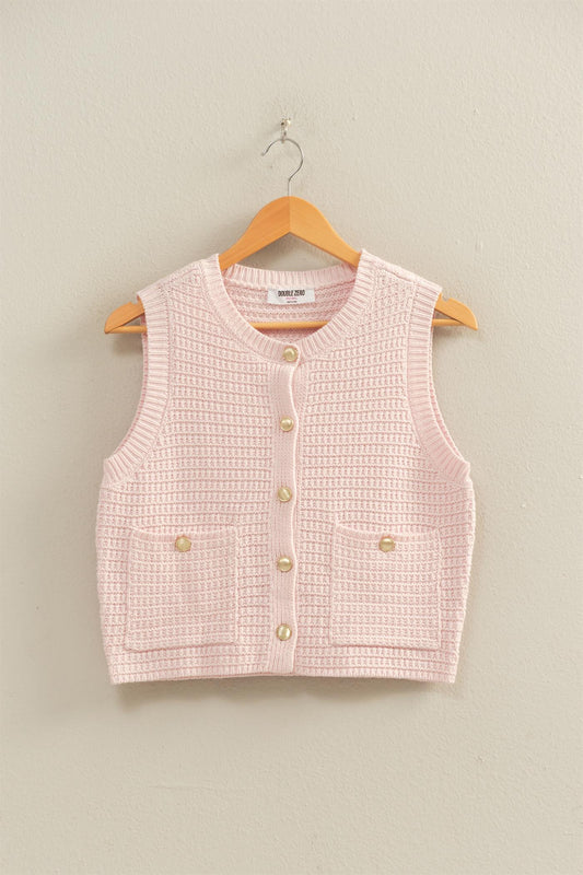 Pink Heart Knit Vest