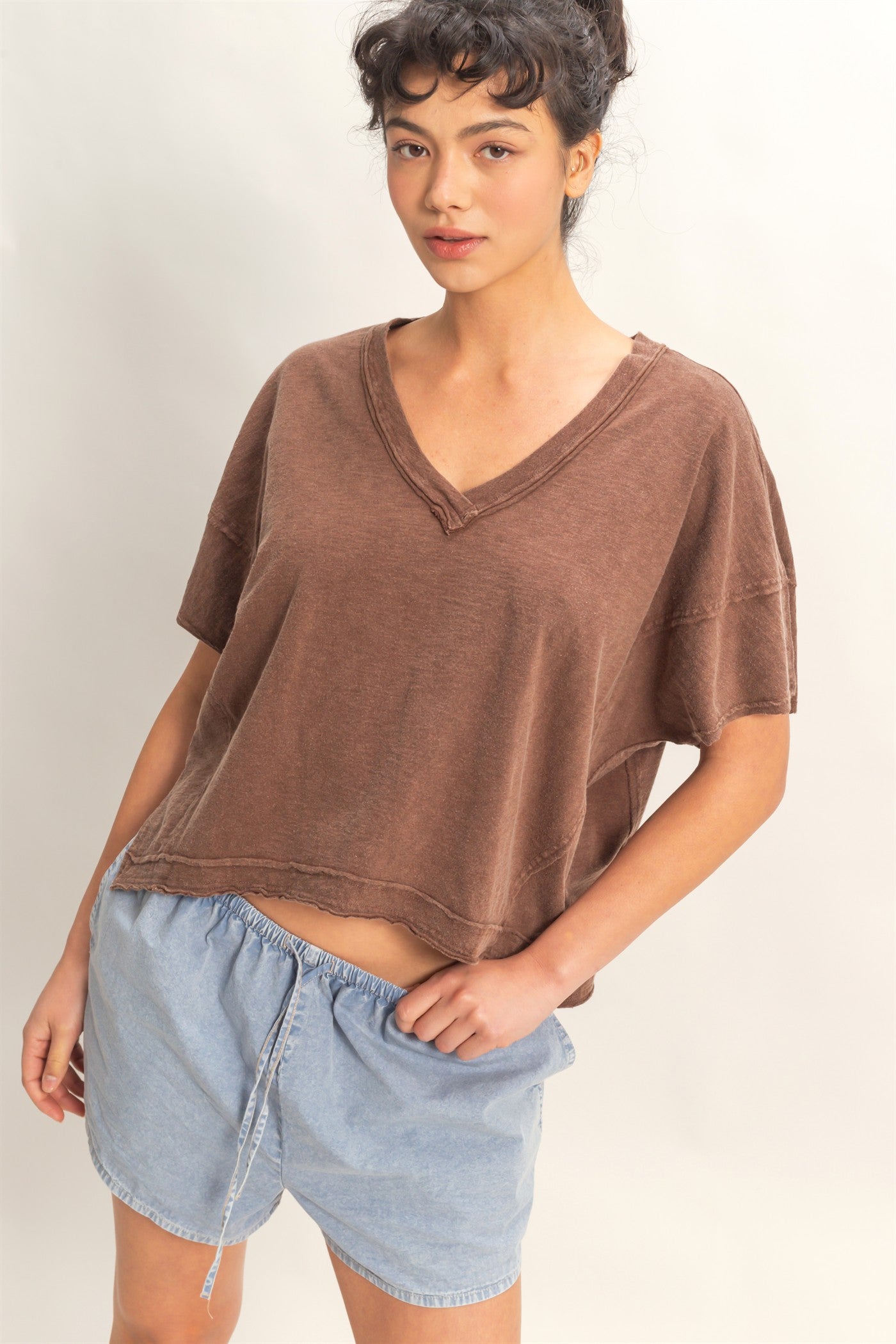 Cocoa Powder Cropped Top
