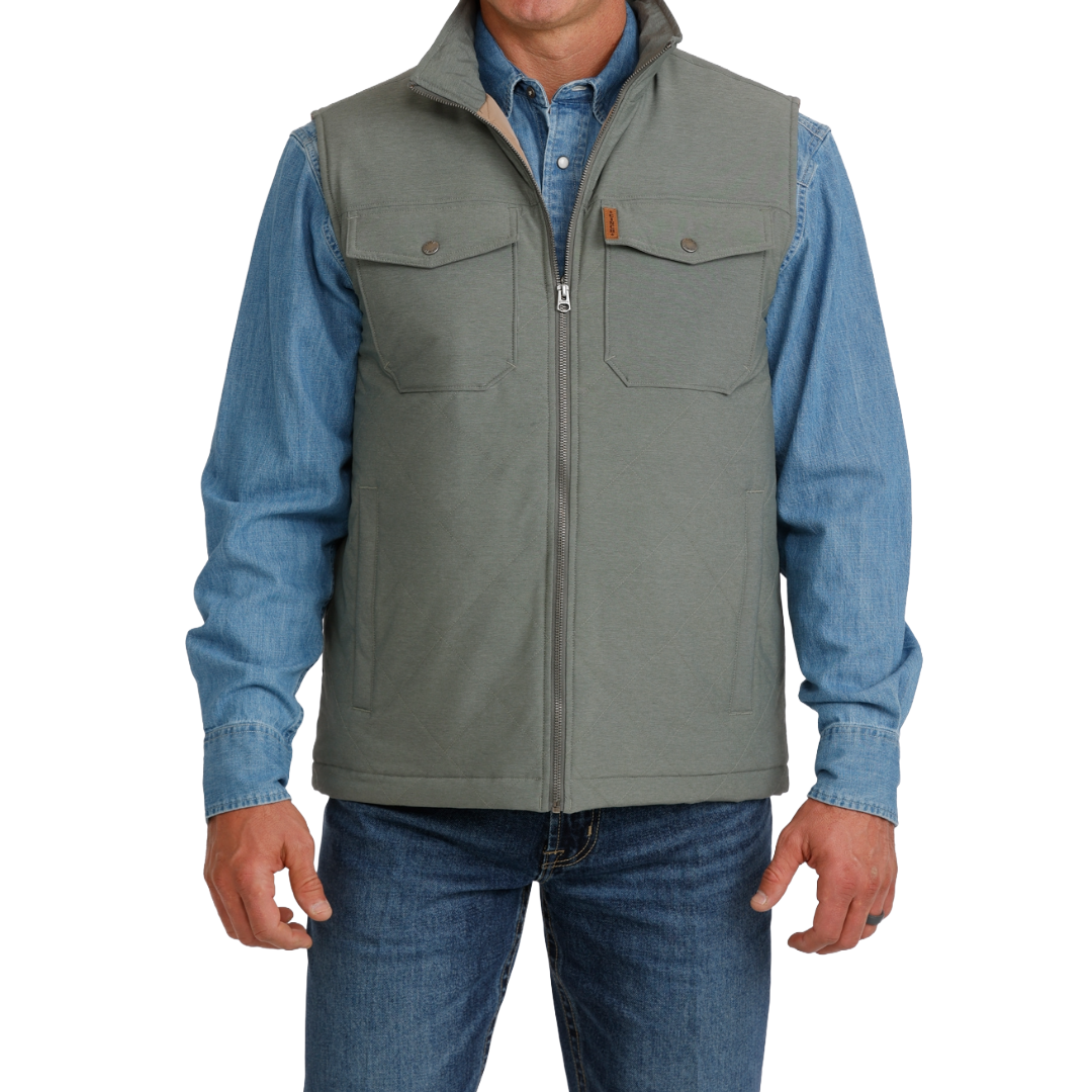 Cinch Quilted Vest Sage