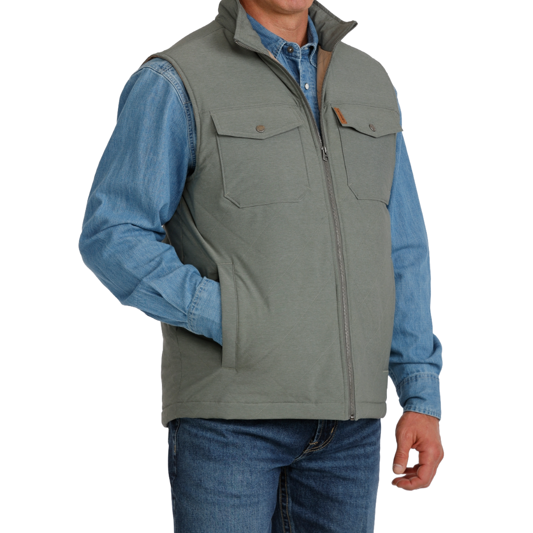 Cinch Quilted Vest Sage