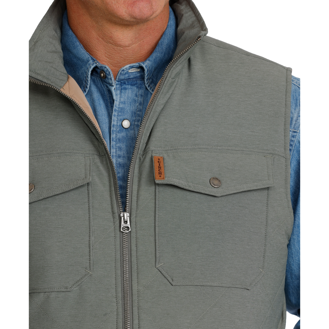 Cinch Quilted Vest Sage