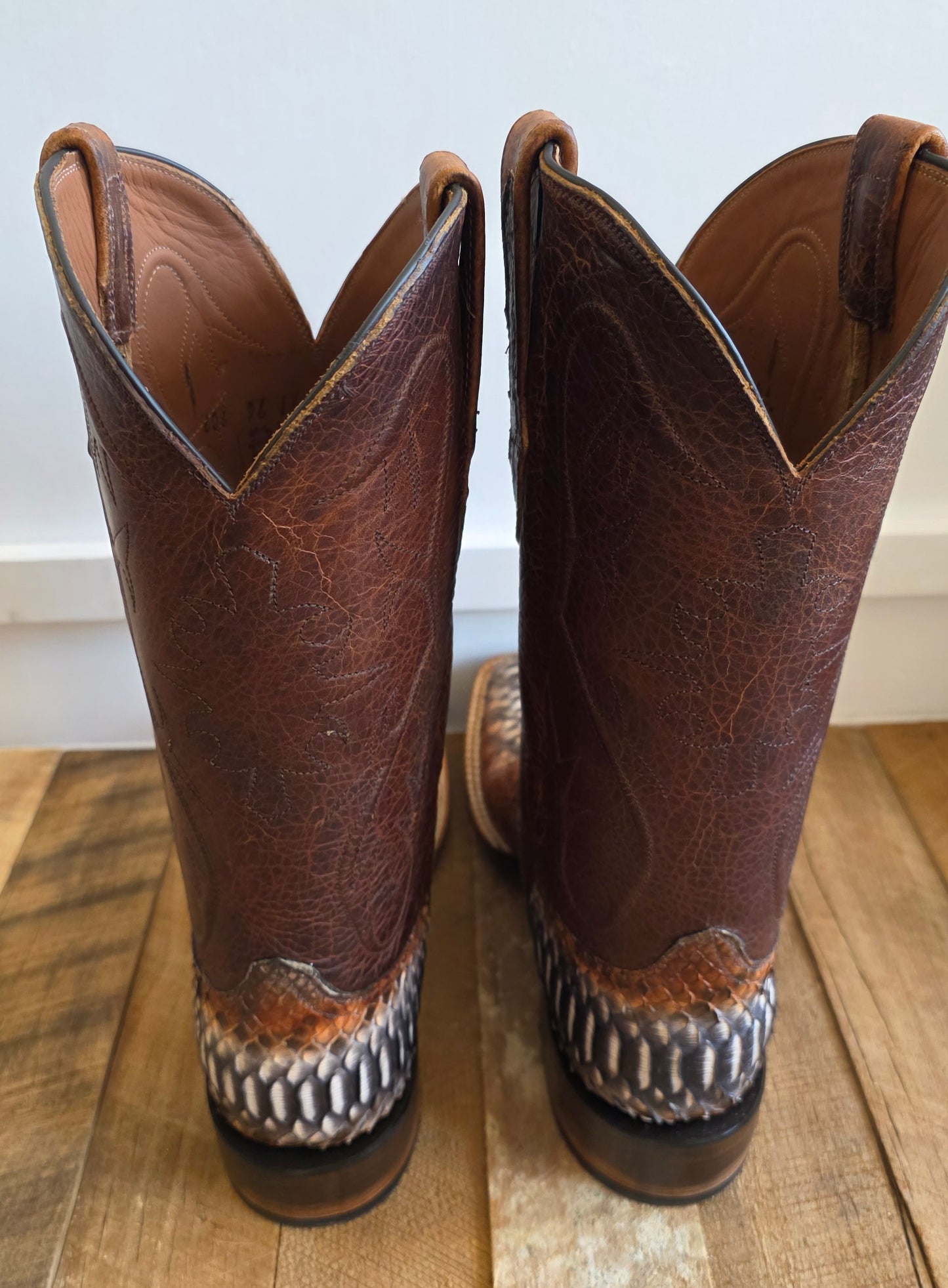 Black Jack Python Cowboy Boots - Rust Dyed Triad