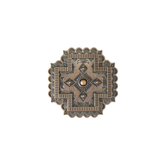 Womens Etched Antiqued Copper Belt Buckle