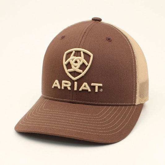 Ariat Brown/Tan Mesh Back Richardson Hat