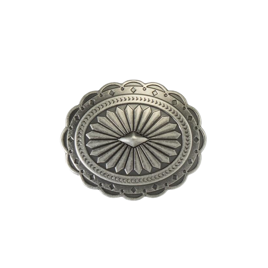 Blazin Roxx Ladies Antique Silver Diamond Sunburst Oval Belt Buckle