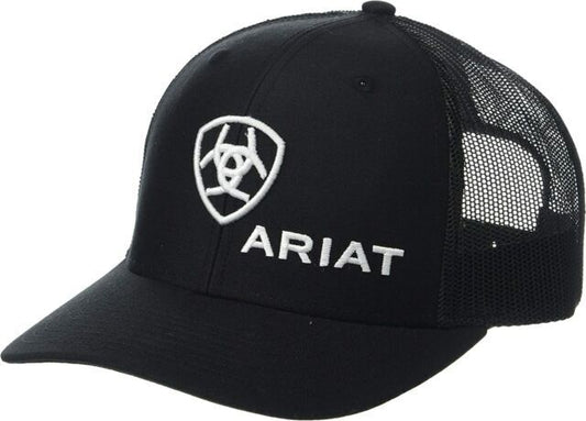 Ariat Black with White Shield Logo Hat