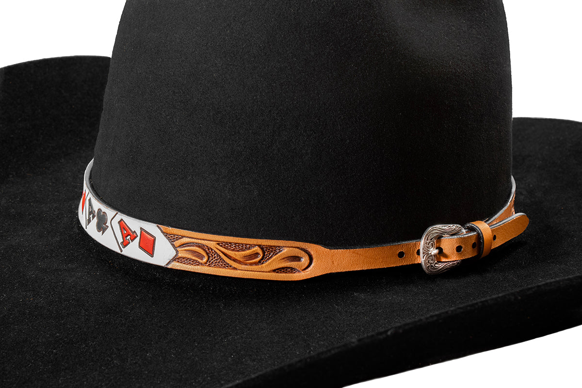 BROWN ACE CARDS HAT BAND