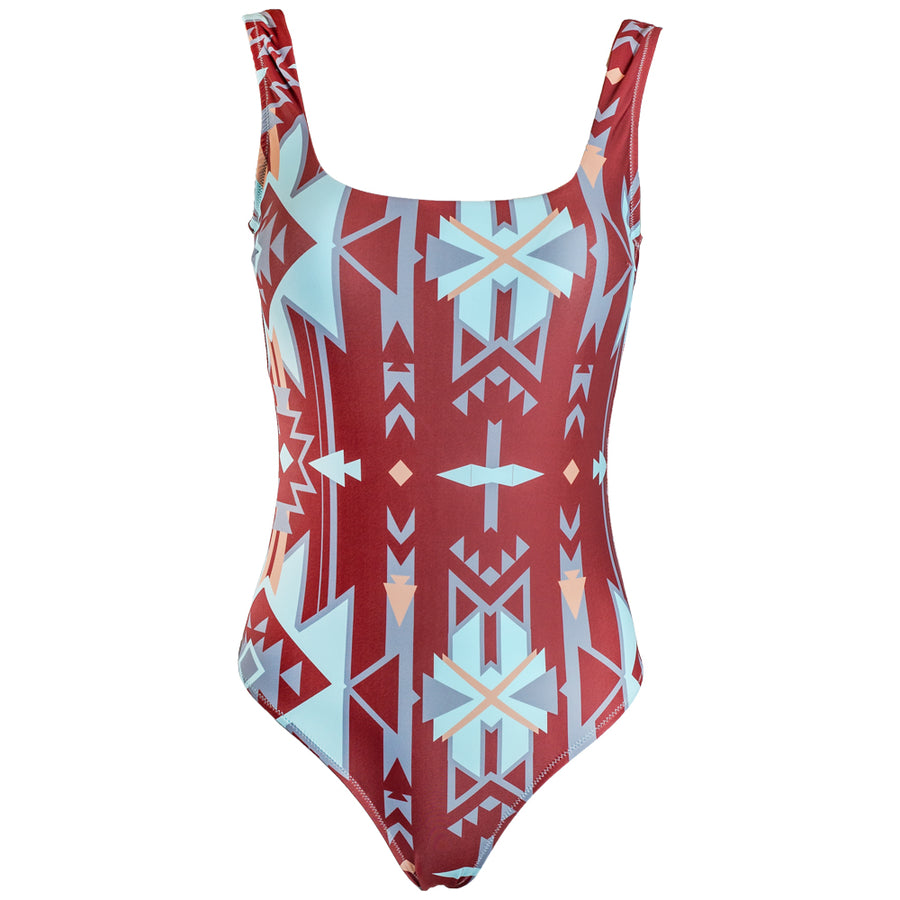 The Ollie One Piece Swimsuit Red Aztec