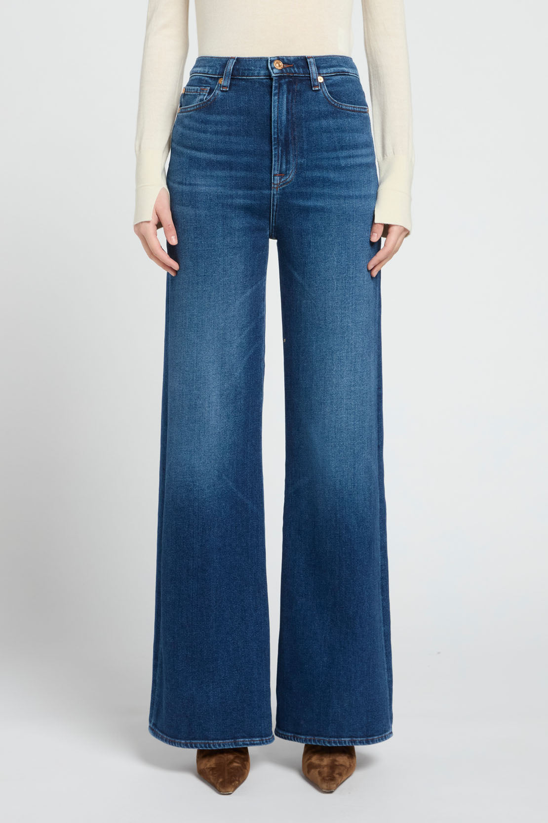 7 For All Mankind Ultra High Rise Jo Blue Leaf