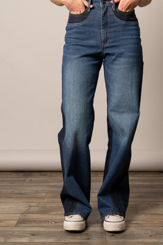 Kimes Camila 2 Tone Indigo Wide Leg