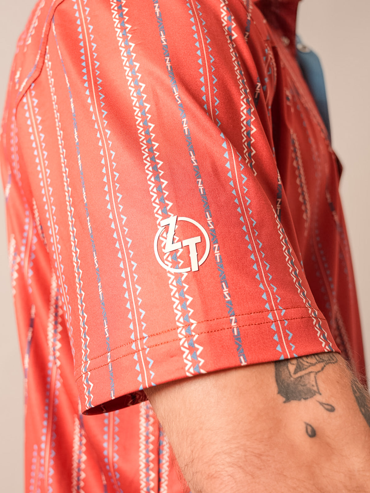 Kimes Zach Top Z-Stripe Snap Polo Red