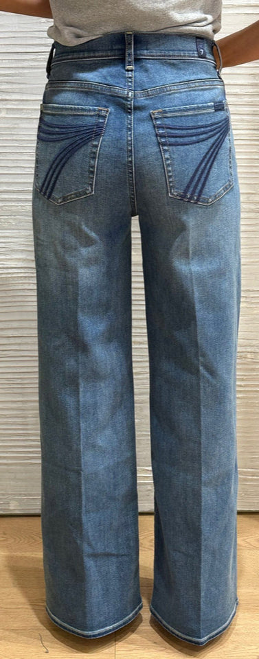 7 For All Mankind Ultra High Rise Jo Blue Satin