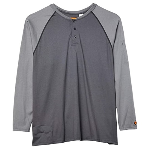 Wrangler FR Baseball Henley Tee Gray