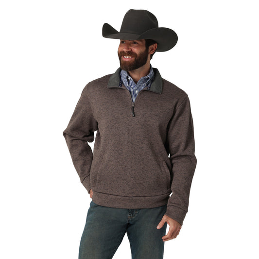 Wrangler George Straight Brown 1/4 Zip Knit Pullover
