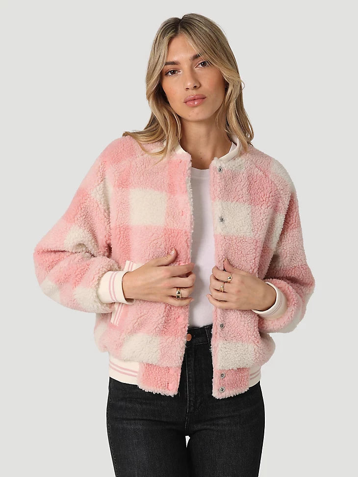Wrangler Vintage Sherpa Bomber Pink Jacket