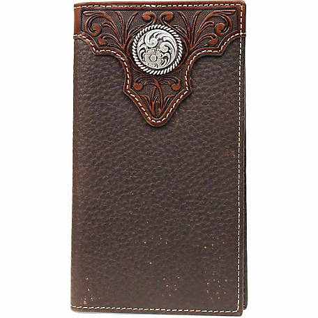Ariat Men's  Leather Rodeo Wallet with Sliver Concho