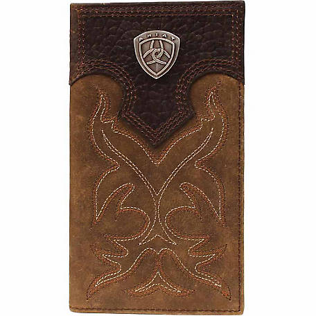 Ariat Men's Distressed Leather Stitching Rodeo Wallet