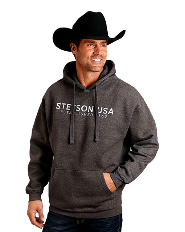 Stetson USA Men's Distressed Grey Hoodie