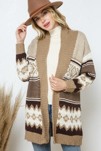 Final Sale  ✨ Aztec Shawl Cardigan Sweater