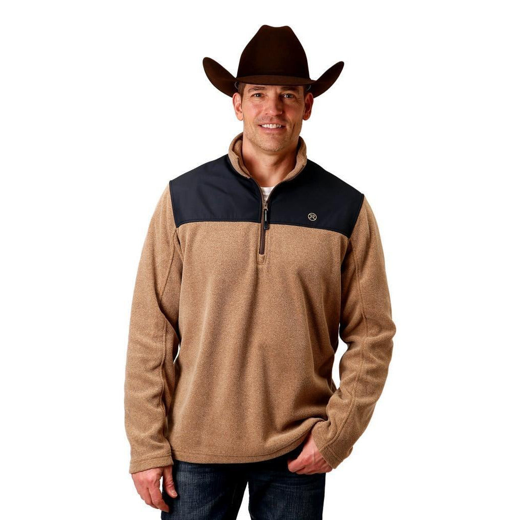 Roper Western Sweatshirt Mens Fleece Zip Brown 03-097-0692-6150
