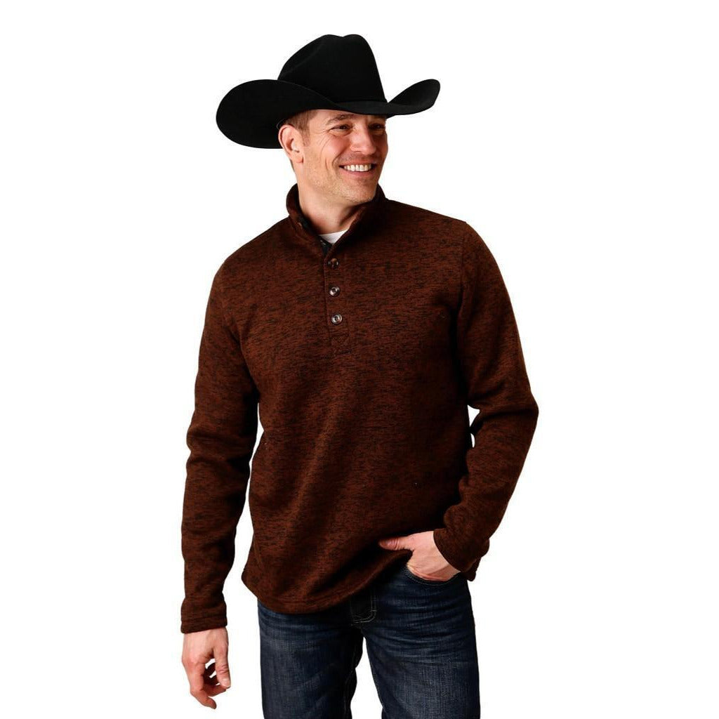 Stetson Western Sweatshirt Mens Button Brown 11-014-0120-7033