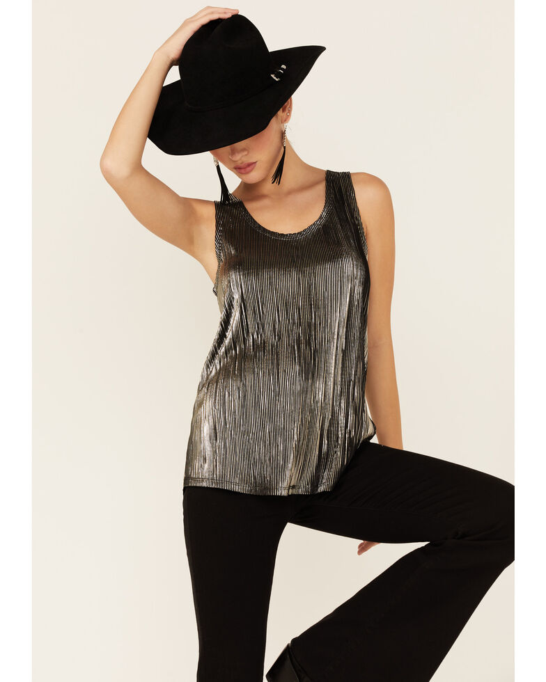 Tasha Polizzi Studio Black Metallic Tank