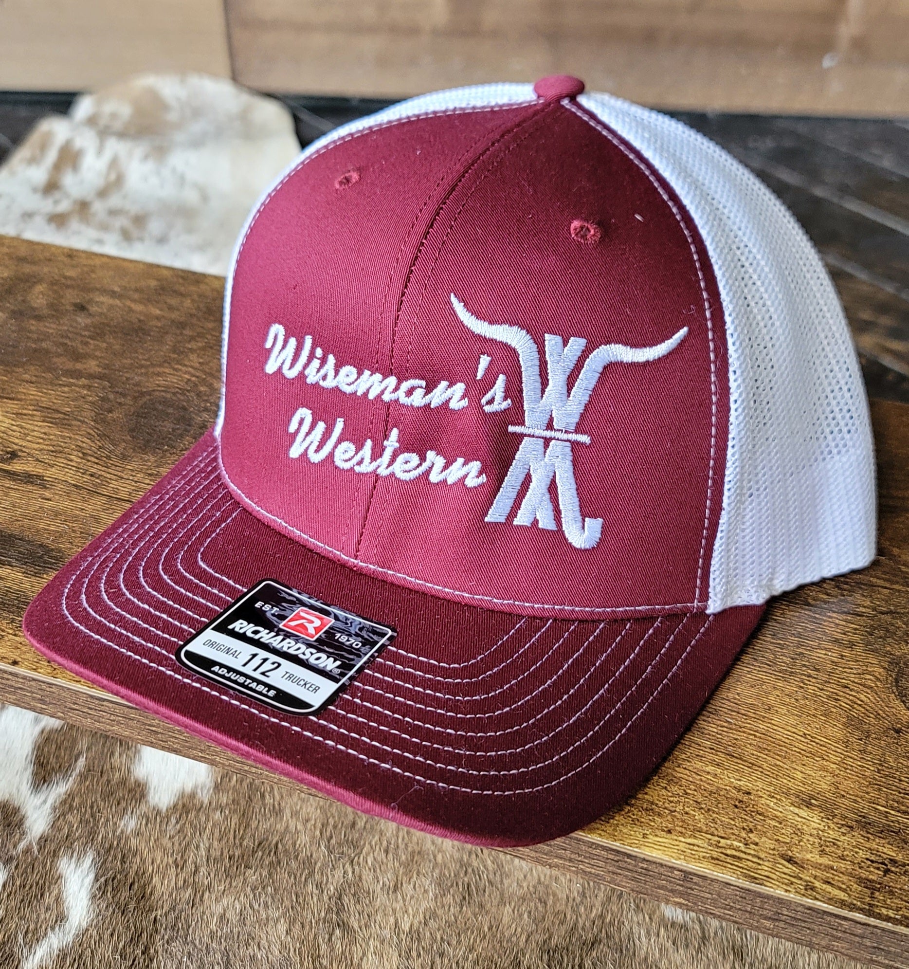 The Classic Wiseman’s Western Hat Burgundy/White