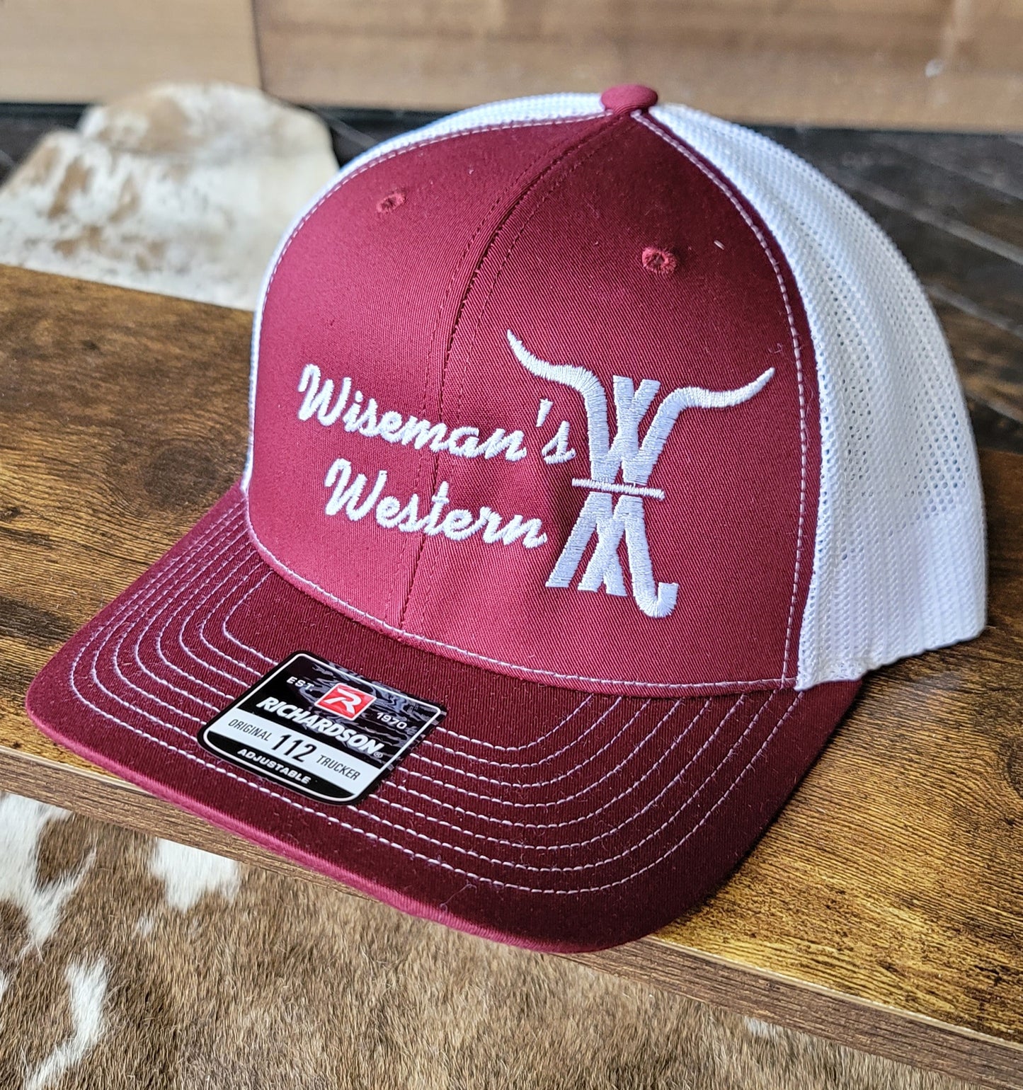 The Classic Wiseman’s Western Hat Burgundy/White
