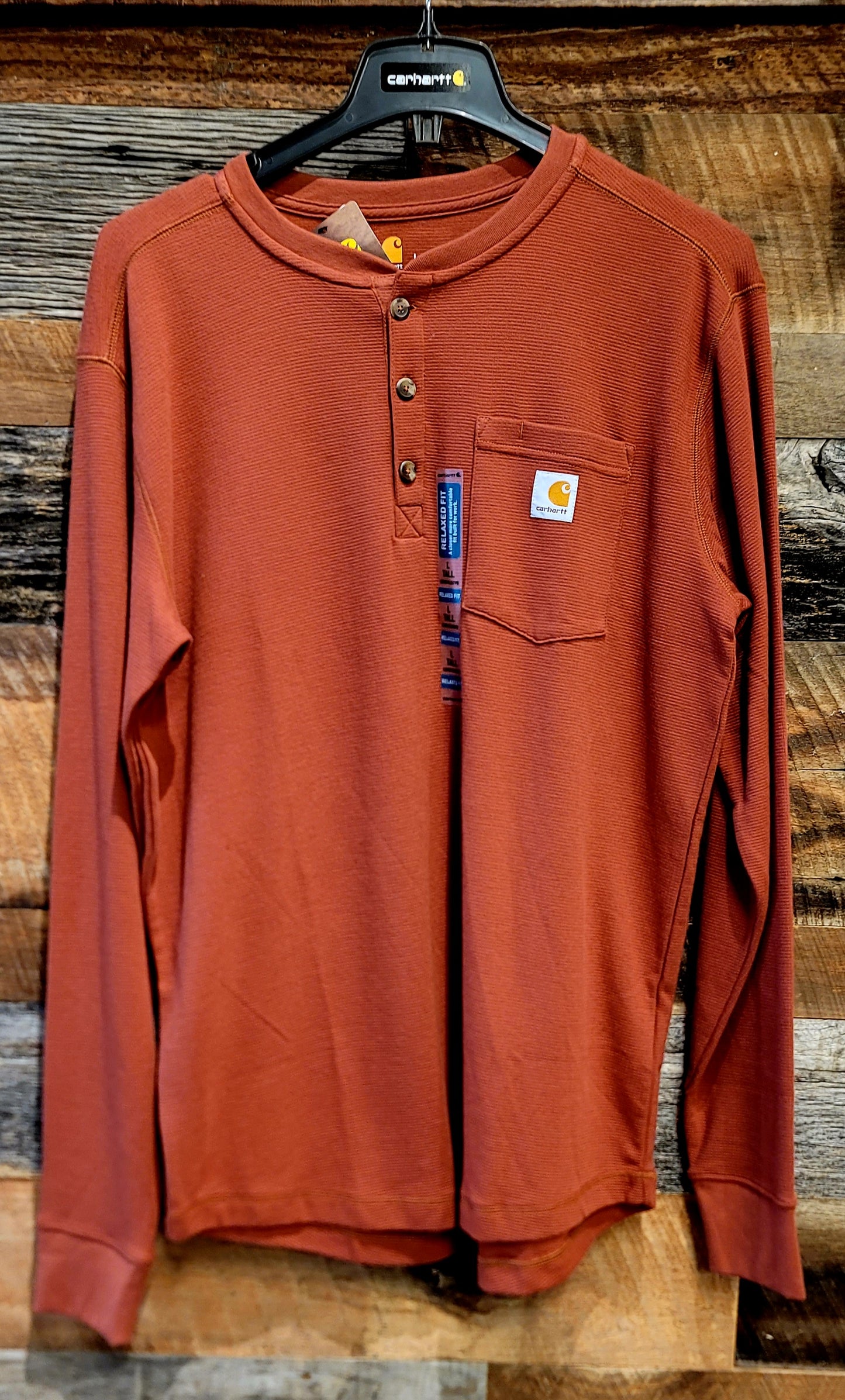 Almost Gone ✨Carhartt Thermal Henley Red Orange